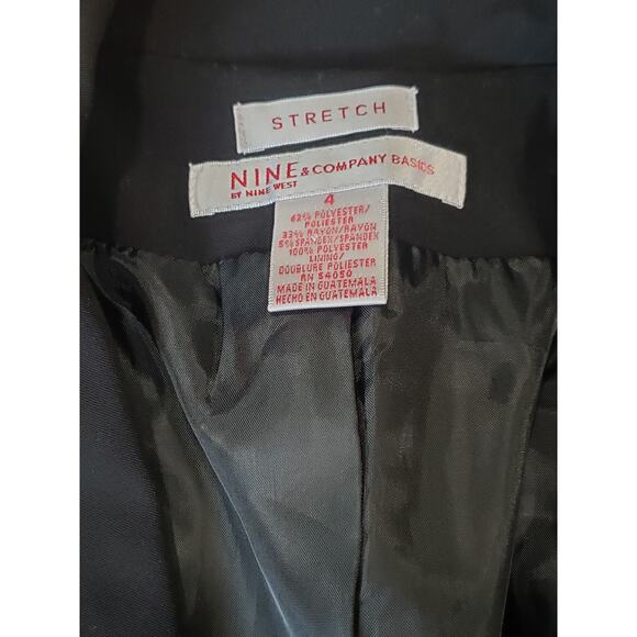 Nine & Company Basics Stretch Black Button Up Long Sleeved Blazer Suit Jacket - Picture 4 of 6